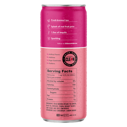 Owl's Brew Skinny Hibiscus Margarita 4pk 12oz Can 5% ABV