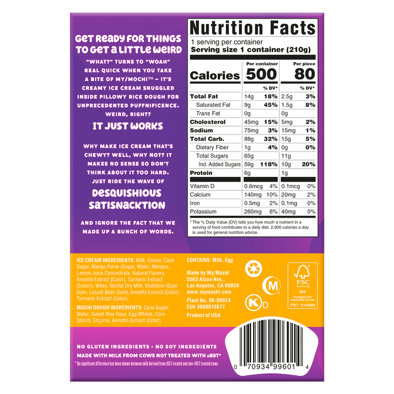 My/Mochi Ice Cream Sweet Mango 6ct