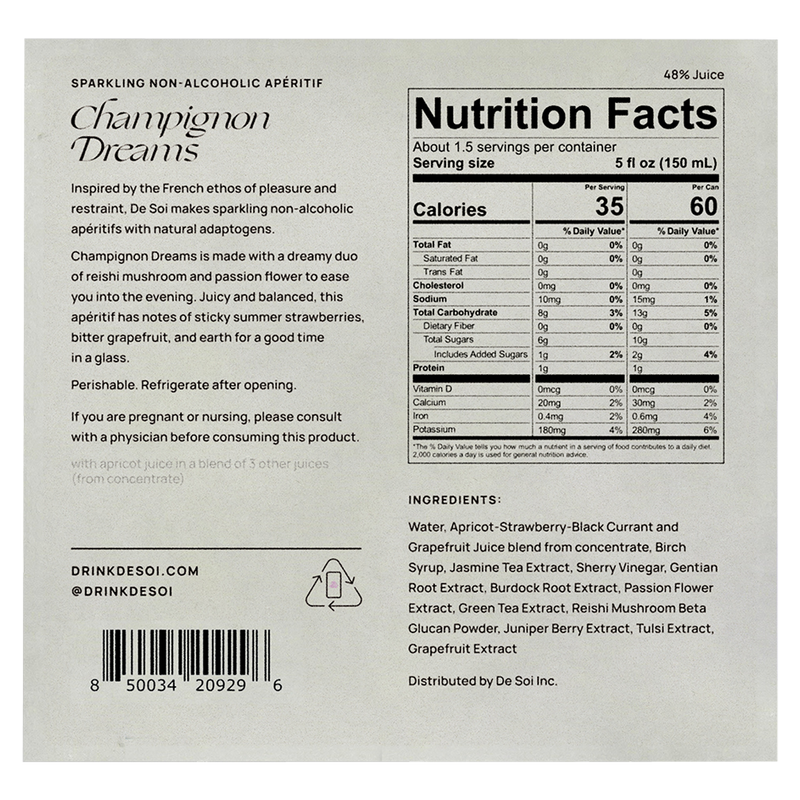 De Soi Champignon Dreams 4pk 8oz can