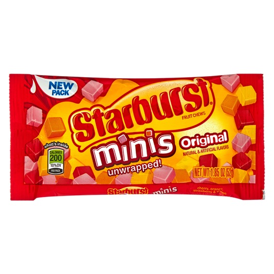 STARBURST ORIGINAL CHEWY MINIS SINGLES 1.85 OZ