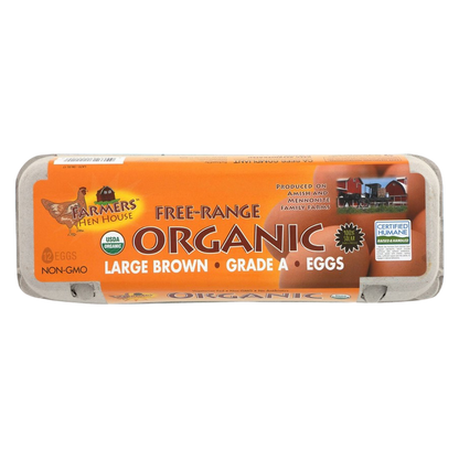 Farmers Hen House Organic Pasture Raised Large Eggs - 12ct