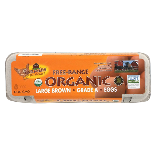 Farmers Hen House Organic Pasture Raised Large Eggs - 12ct