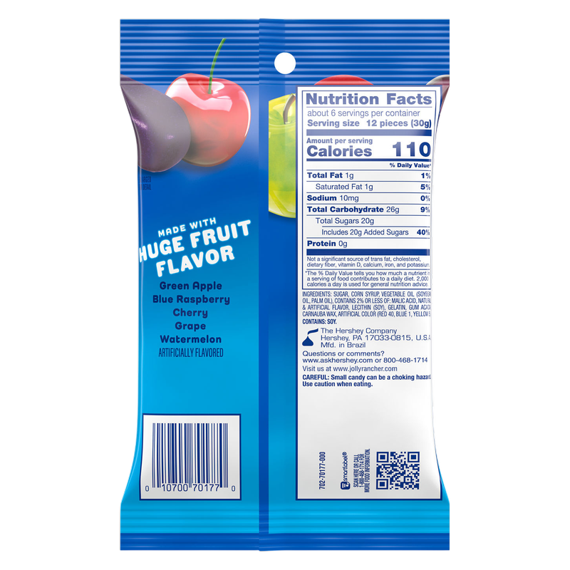 Jolly Rancher Chewy Poppers Original Flavors Bag, 6.2 oz