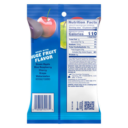 Jolly Rancher Chewy Poppers Original Flavors Bag, 6.2 oz