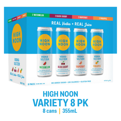 High Noon Vodka Hard Seltzer Variety 8pk 12oz Cans 4.5% ABV