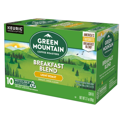 Green Mountain Coffee Breakfast Blend K-Cups 10ct Box