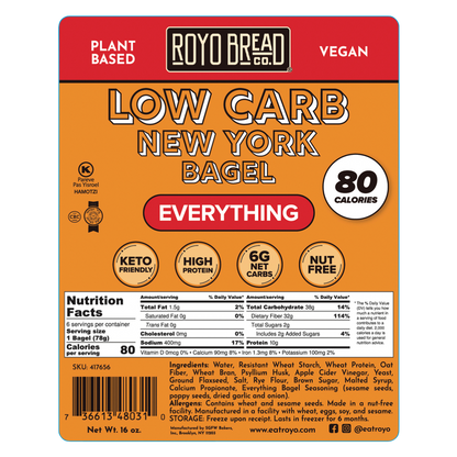 Royo Frozen Low Carb New York Everything Bagels - 16oz