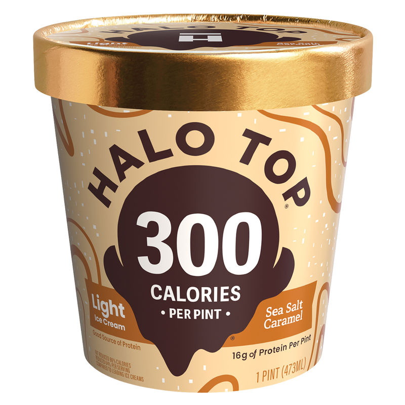 Halo Top Sea Salt Caramel Light Ice Cream, 16 fl oz Pint