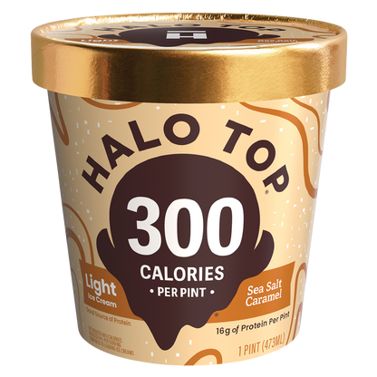 Halo Top Sea Salt Caramel Light Ice Cream, 16 fl oz Pint