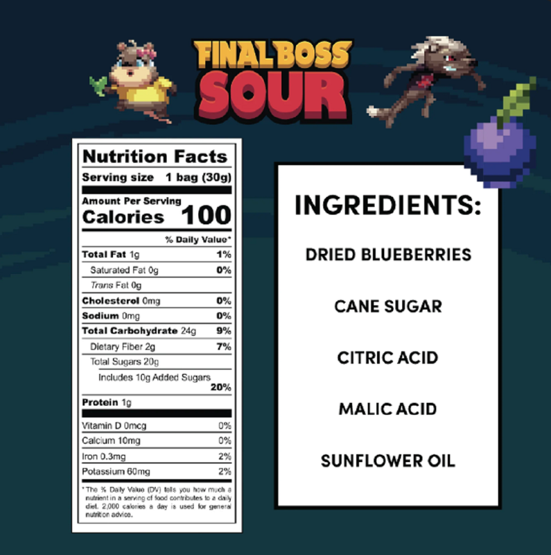 Final Boss Sour Level 3 Sour Blueberries, 1.06oz