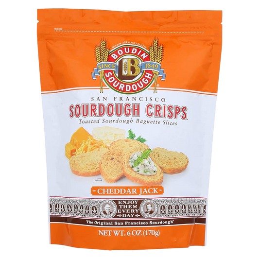 Boudin Sourdough Crisps Cheddar Jack, 6 oz