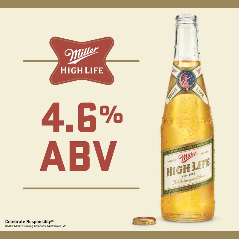 Miller High Life 12pk 12oz Btl 4.6% ABV