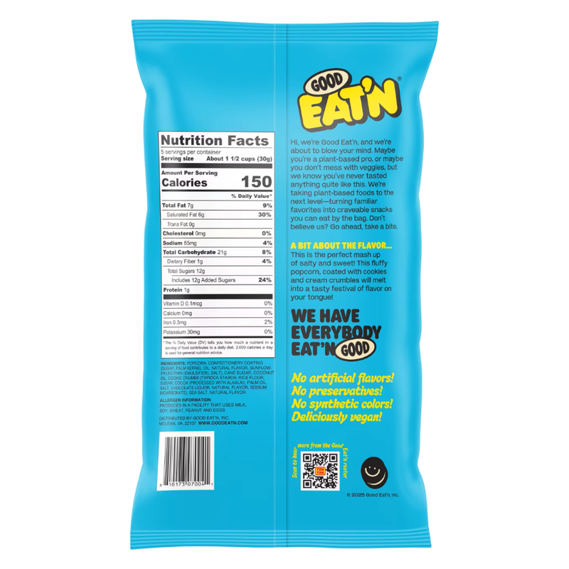 Good Eat'n Cookies N'Crème Popcorn, 5oz