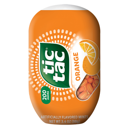 Tic Tac Orange Flavored Mints, On-The-Go Refreshment, 3.4 oz Bottle Pack