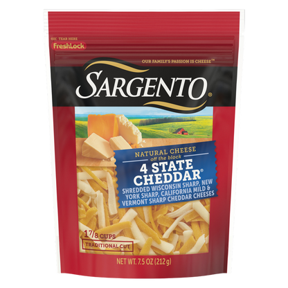 Sargento Shredded 4 State Cheddar Natural Cheese - 7.5oz