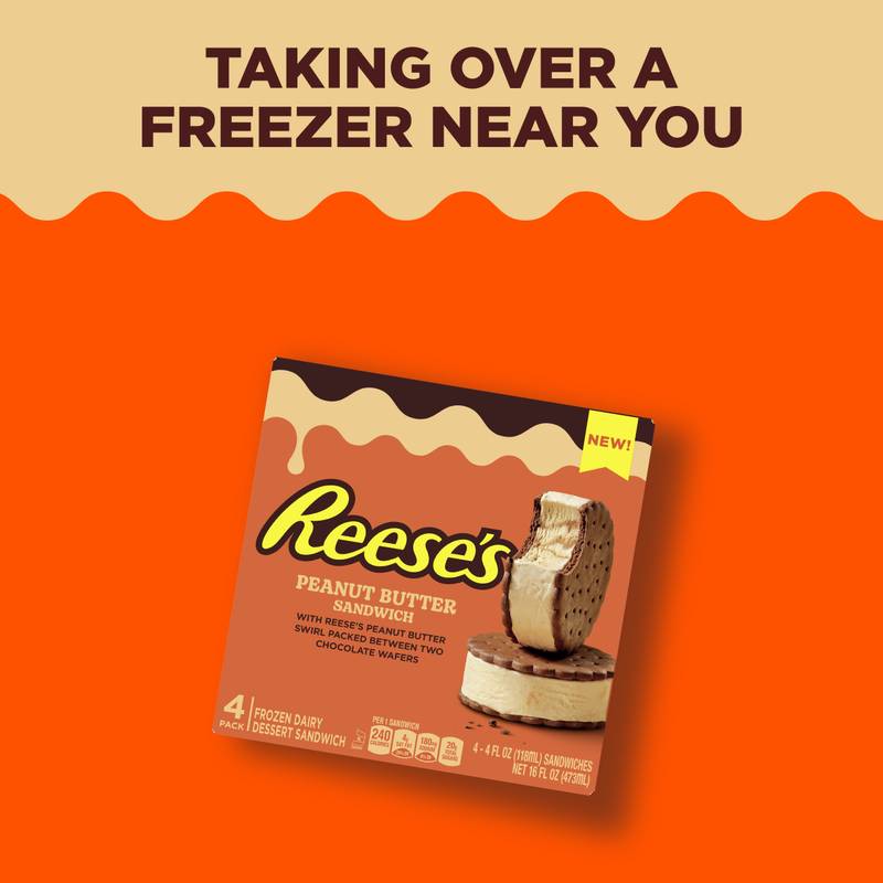 Reese's Peanut Butter Frozen Dairy Dessert Sandwich 4ct