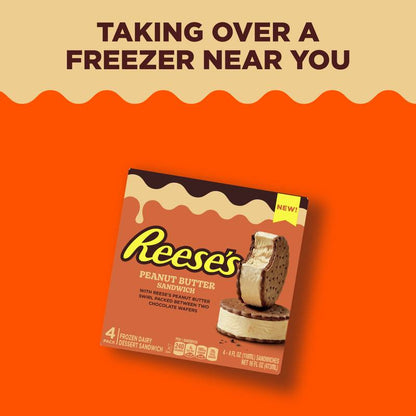 Reese's Peanut Butter Frozen Dairy Dessert Sandwich 4ct
