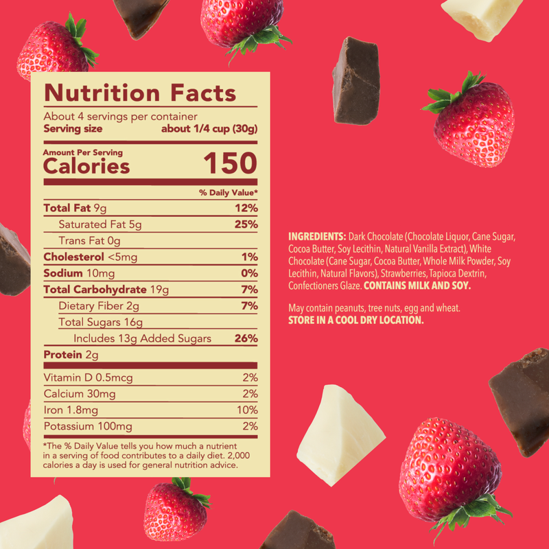 Tru Fru Strawberries Hyper-Dried Fresh in White & Dark Chocolate, 3.4oz