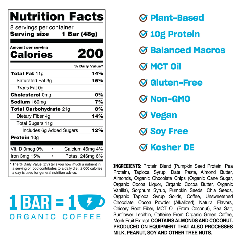 Quantum Energy Squares Caffe Mocha Almond Chip Bar 1.69oz