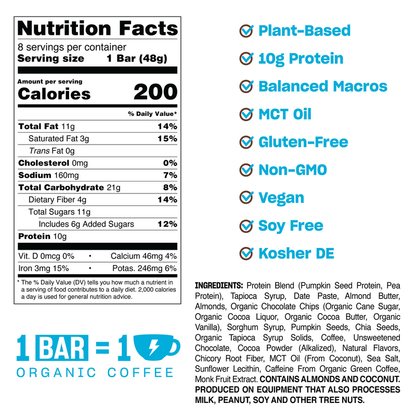 Quantum Energy Squares Caffe Mocha Almond Chip Bar 1.69oz