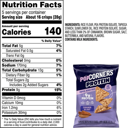 Popcorners Protein Cinnamon Delight 5oz