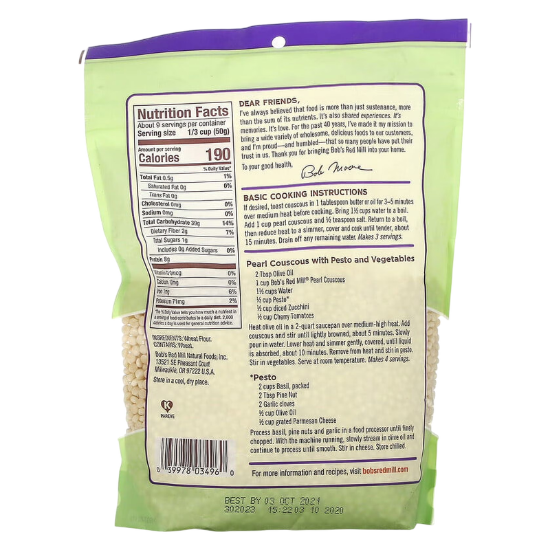 Bob's Red Mill Natural Pearl Couscous 16oz