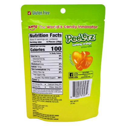 Amos Peelerz Gummy Orange, 6oz