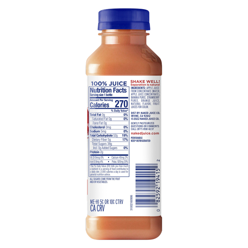 Naked Juice Strawberry Banana Smoothie 15.2oz Btl