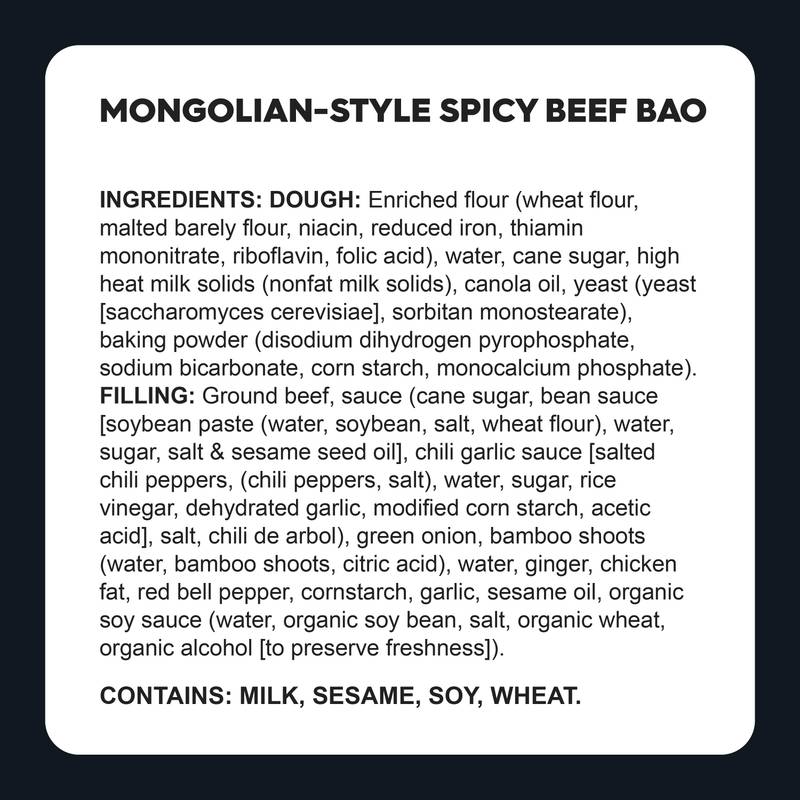 Wow Bao Mongolian-Style Spicy Beef Bao, 4 Pack