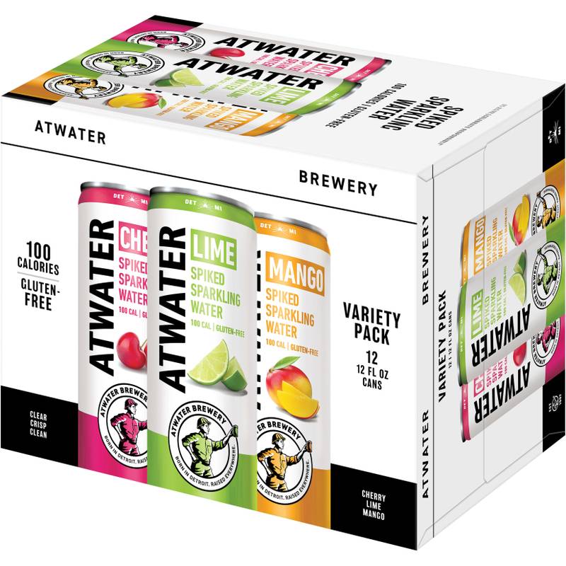 Atwater Spiked Seltzer Variety 12pk 12oz Sleek Can 5.0% ABV