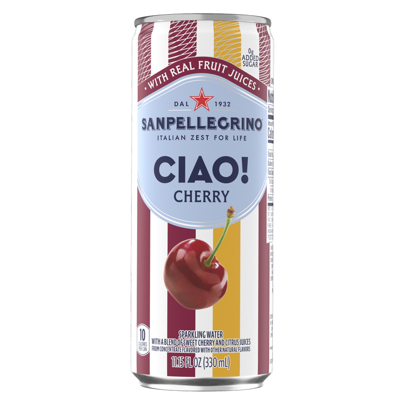 San Pellegrino Ciao! Cherry Sparkling Water 6pk 330mL Can