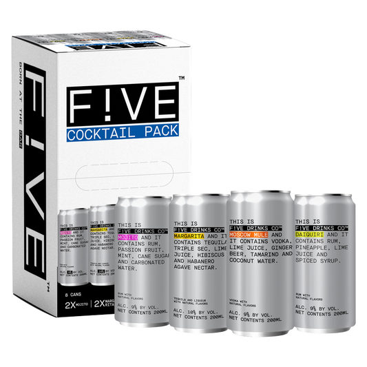 FIVE Drinks Cocktail Variety 8pk 200ml Can 9%-10% ABV