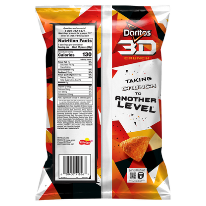 Doritos 3D Crunch Chili Cheese Nacho Corn Snacks 6oz
