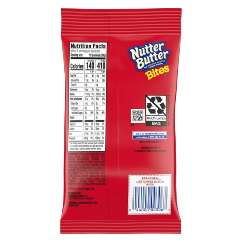 Nutter Butter Bites Peanut Butter Sandwich Cookies,  3oz