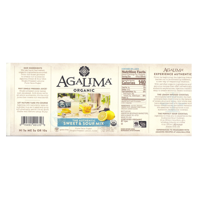 Agalima Organic Sweet & Sour Mix1 Liter
