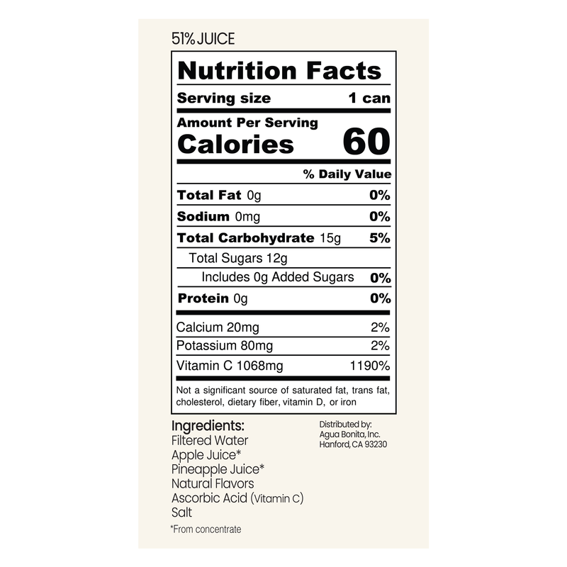 Agua Bonita 100% Real Fruit Agua Fresca Pineapple Cucumber 12oz