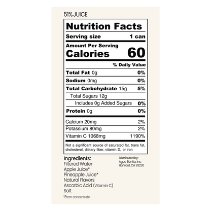 Agua Bonita 100% Real Fruit Agua Fresca Pineapple Cucumber 12oz