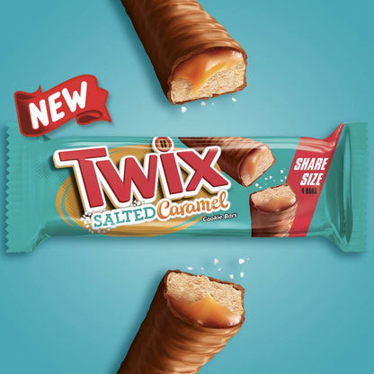 TWIX Salted Caramel Chocolate Cookie Bars, Share Size, 2.82 oz