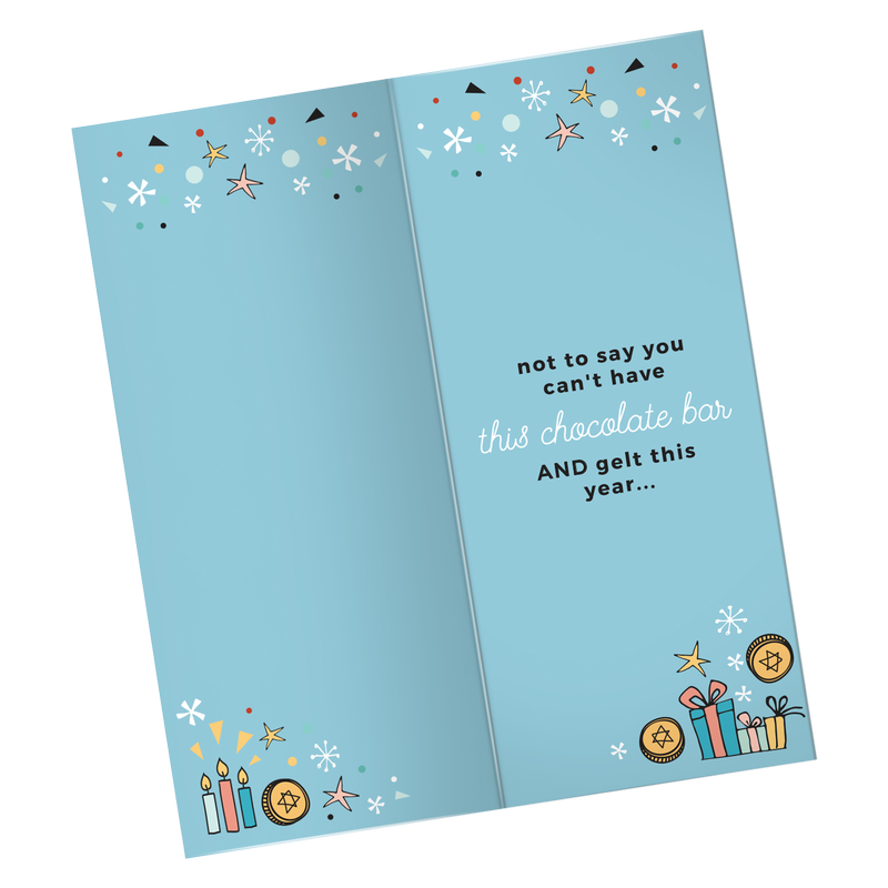 Sweeter Cards 'Happy Hanukkah' Sea Salt Caramel Dark Chocolate Holiday Card 3.5oz