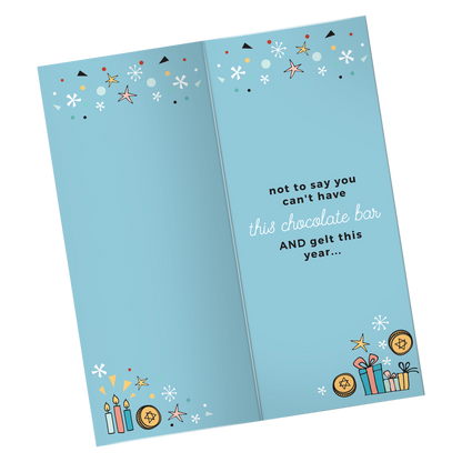 Sweeter Cards 'Happy Hanukkah' Sea Salt Caramel Dark Chocolate Holiday Card 3.5oz