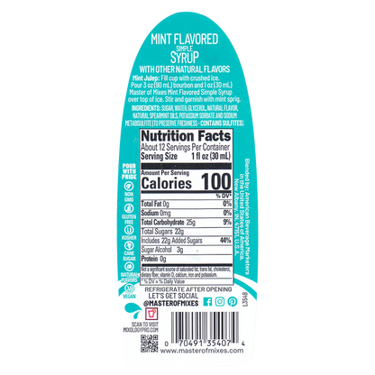 Master of Mixes Mint Syrup 3.75oz