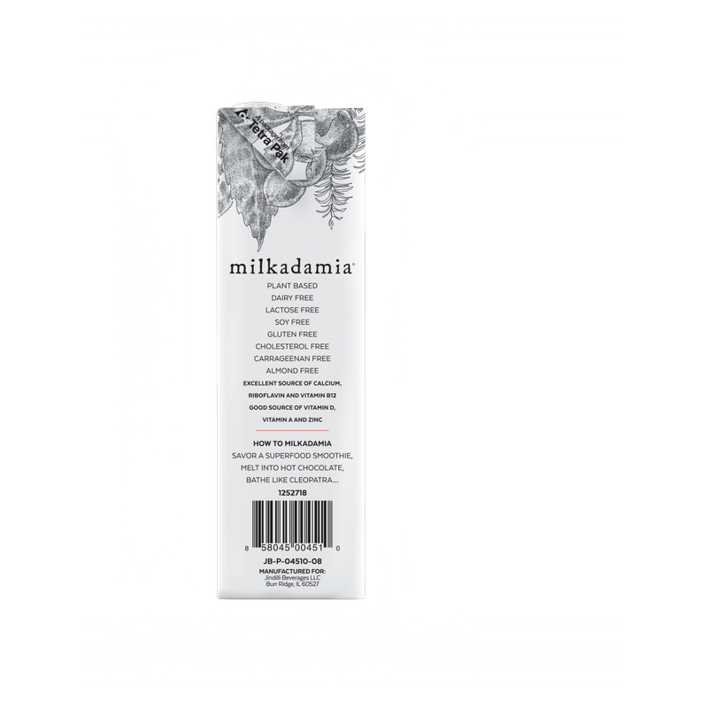 Milkadamia Unsweetened Vanilla Macadamia Milk 32oz Carton