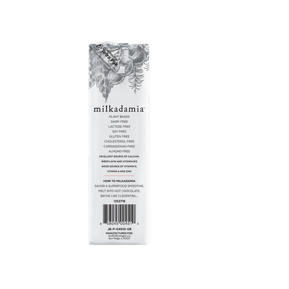 Milkadamia Unsweetened Vanilla Macadamia Milk 32oz Carton