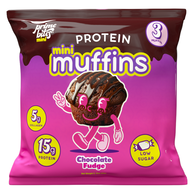 Prime Bites Chocolate Fudge Protein Muffins, 2.1 oz