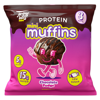 Prime Bites Chocolate Fudge Protein Muffins, 2.1 oz