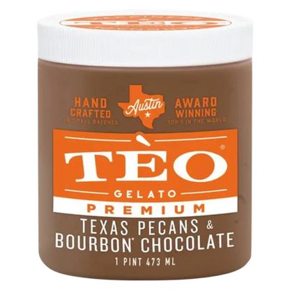 Tèo Gelato Texas Pecans & Bourbon Gelato, 16 oz