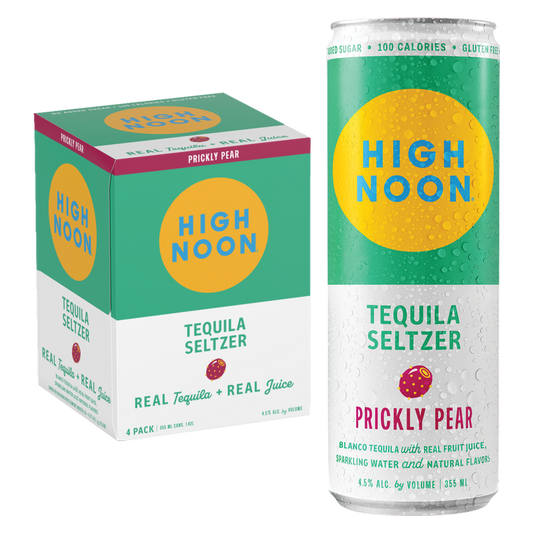 High Noon Prickly Pear Tequila Seltzer 4pk 12oz Cans