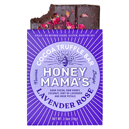 Honey Mama's Lavender Rose Cocoa Truffle Bar 2.5oz