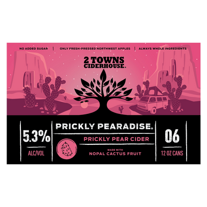2 Towns Prickly Pearadise Cider 6pk 12oz Can 5.3% ABV