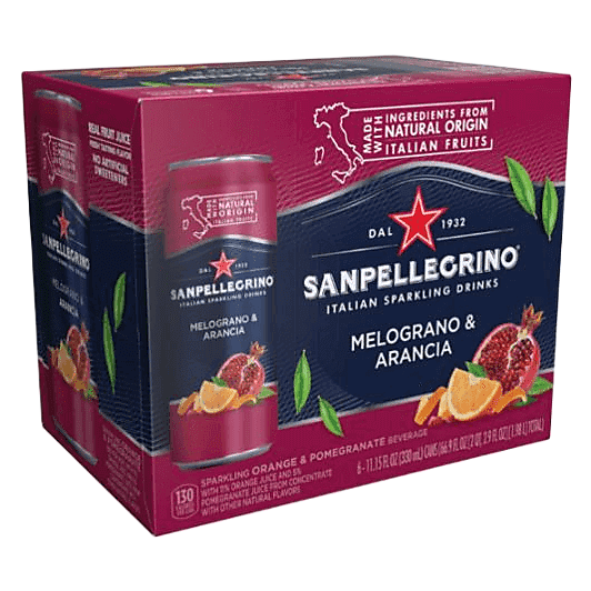 San Pellegrino Orange & Pomegranate Sparkling Beverage 6pk 330ML Can